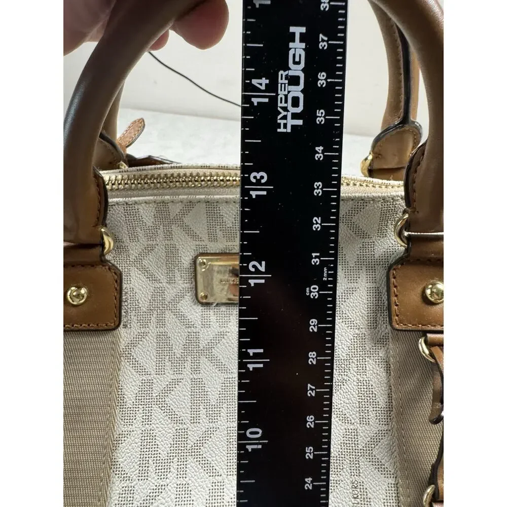 Michael Kors Large Signature MK Weekender Duffel Travel Bag Vanilla Brown
